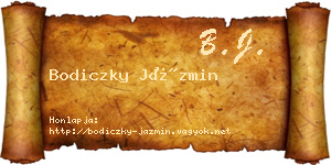 Bodiczky Jázmin névjegykártya